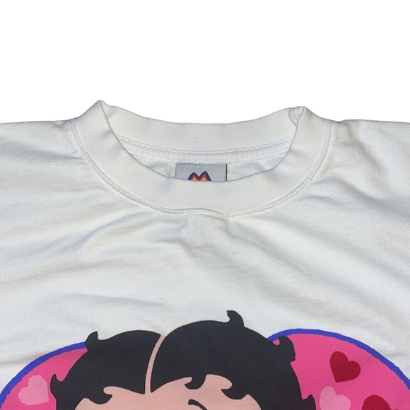mega yacht betty boop coco chanel graphic white oversized crewneck sweatshirt - Picture 5 of 11